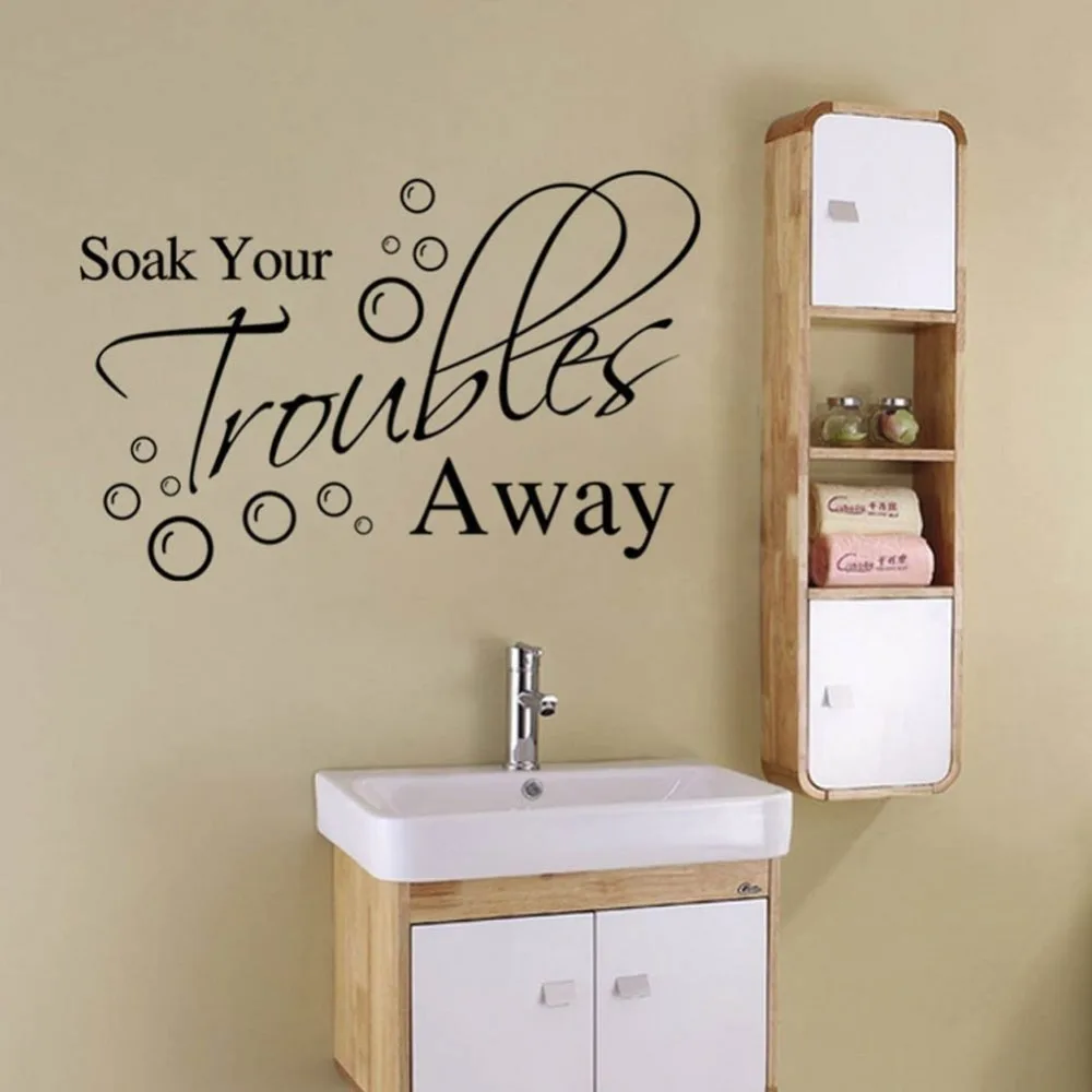 DIY стикер на стену &quotSoak trouble&quot слоган английском языке виниловые наклейки стены