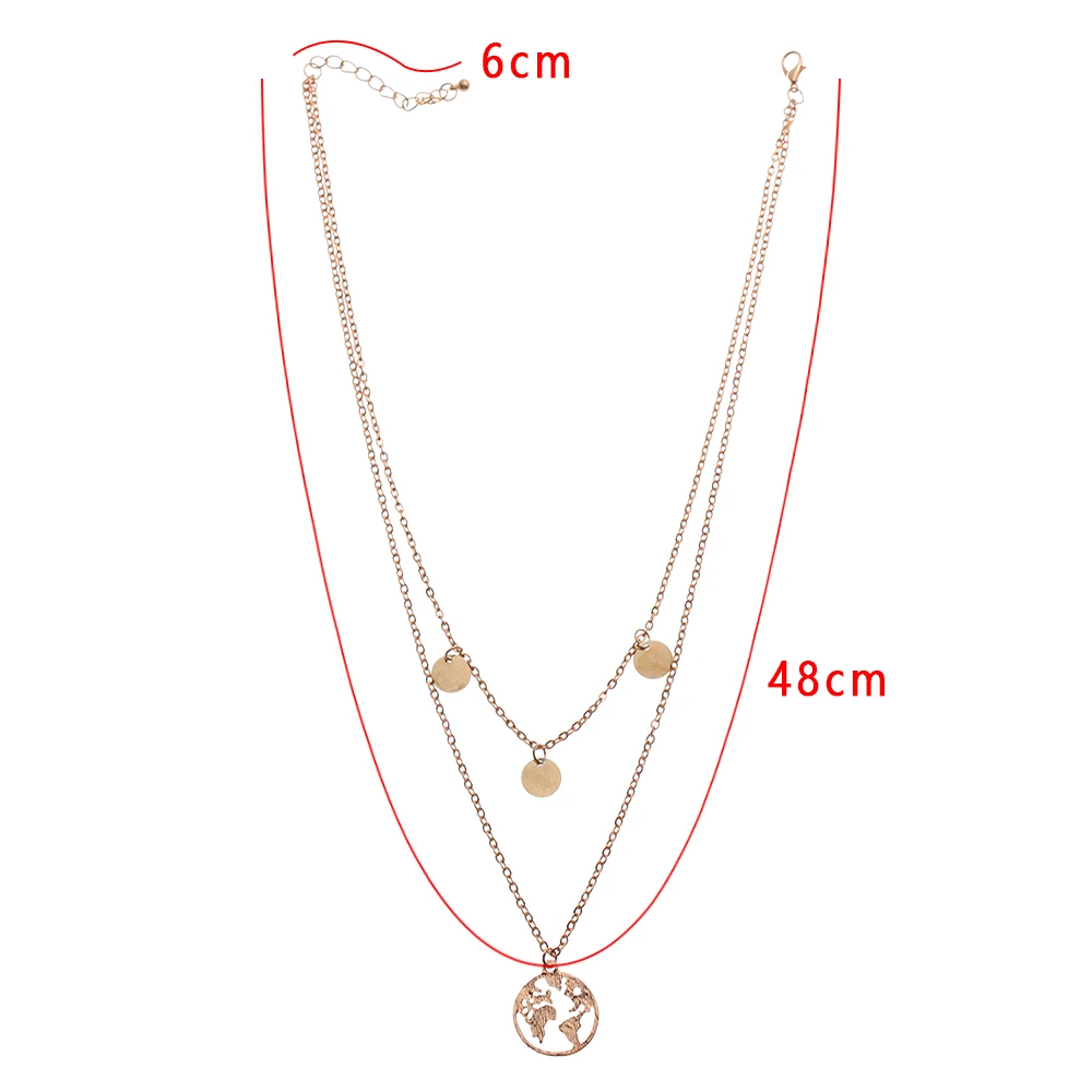 Многослойное ожерелье с подвеской женское модное в стиле ретро круглыми