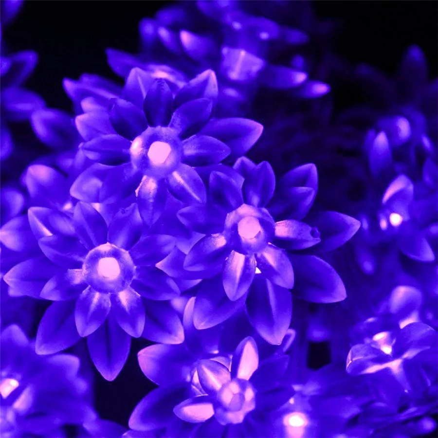 Уличная светодиодная гирлянда на солнечной энергии 12 м светильник декоративная