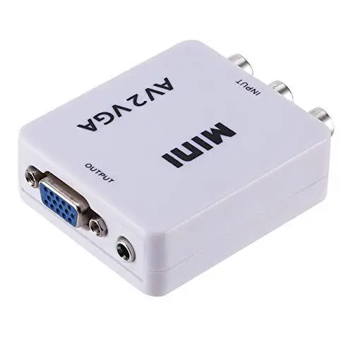 AV2 VGA Video Converter Convertor Box AV RCA CVBS to Conversor with 3.5mm Audio PC TV |