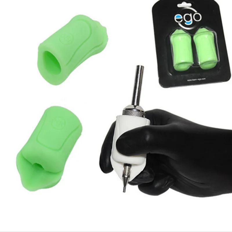 Эго Grip Cover Green 2 PCSTattoo силикагель maquillage аксессуары для перманентного макияжа тату оборудование татуировки аксессуары