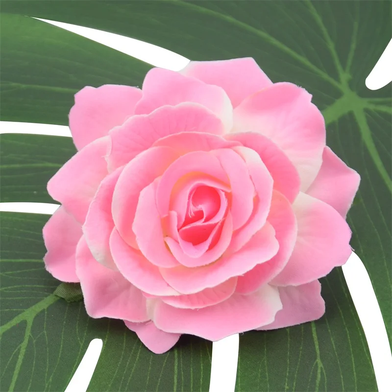 Pink 30 шт. большие искусственные белые розы шелковые головки цветов для украшения свадьбы DIY ВЕНОК Подарочная коробка Скрапбукинг искусственные поддельные цветы - Цвет: Pink