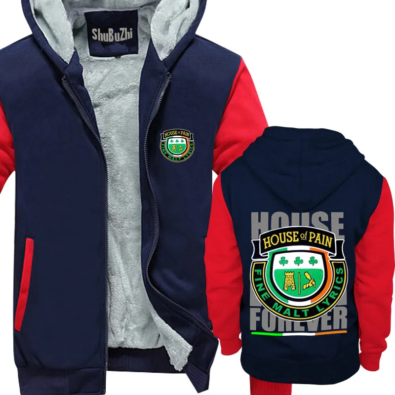 HOUSE OF PAIN, тонкая солодовая лирика, ЭВЕРЛАСТ, диджей, летальный кипарис Хилл, Мужская Толстая флисовая толстовка, теплые толстовки, зимняя куртка, Мужское пальто - Цвет: navy red