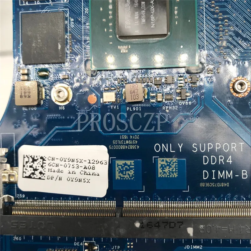 Бесплатная доставка для ноутбука XPS 15 9550 материнская плата LA-C361P 0Y9N5X CN-0Y9N5X DDR4 с