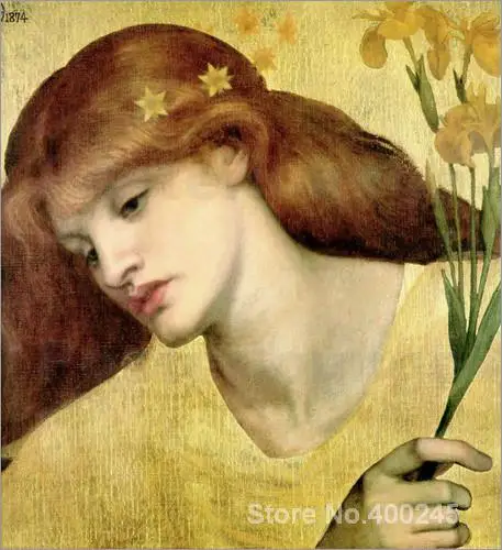 Koop Wall Art Sancta Lilias Dante Gabriel Rossetti Schilderijen Handgeschilderde Hoge Kwaliteit