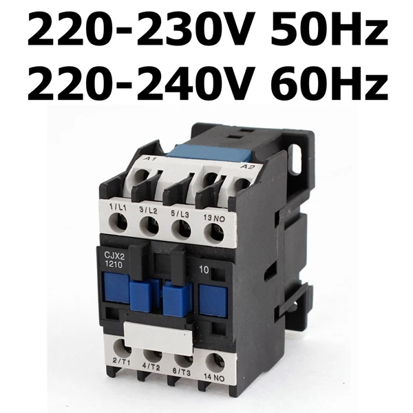 220VAC 3-фазный двигатель магнитный контактор реле 12A 3 P 3-полюсный 1NO AC 24 V 110 V 220 вольт 380 V Катушка CJX2-1210 35 мм Din рейка монтаж - Цвет: 220VAC