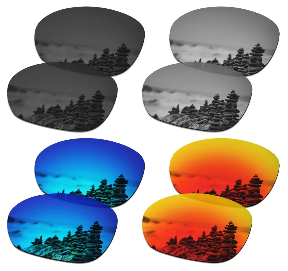 SmartVLT 4 Pairs Polarized Sunglasses Replacement Lenses for Oakley Pulse - 4 Colors