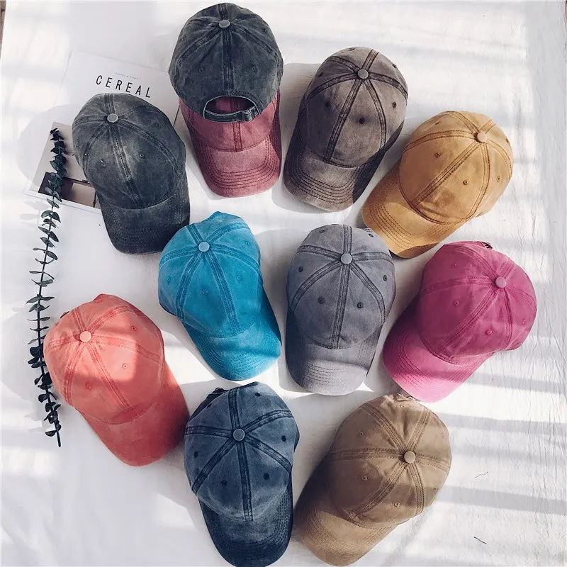 Спортивная дышащая промытая Кепка хлопковая Регулируемая бейсбольная