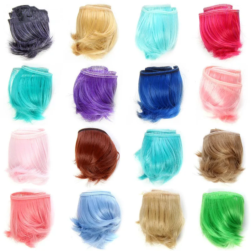 Горячая продажа 5 см * 100 куклы парики выстрел волосы аксессуары для 15 цветов