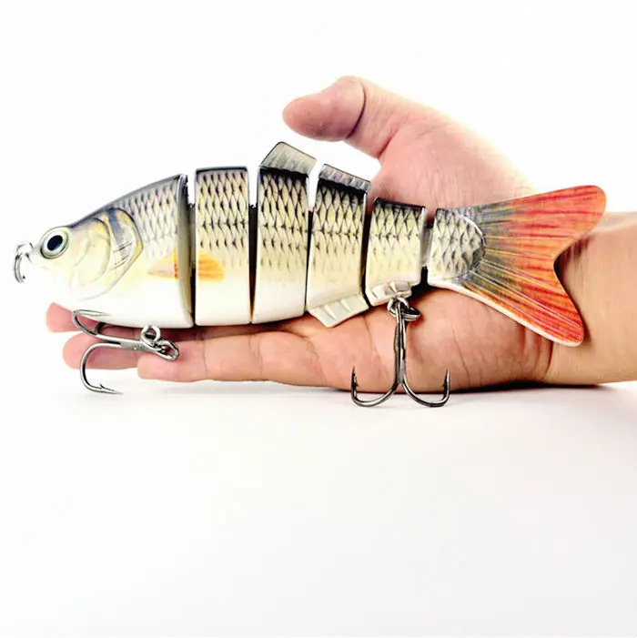 

Реалистичные жесткие воблеры 110 г, приманка для карпа на рыбалку, снасти с тройными крючками, 6 сегментов, 20 см, цветовая имитация