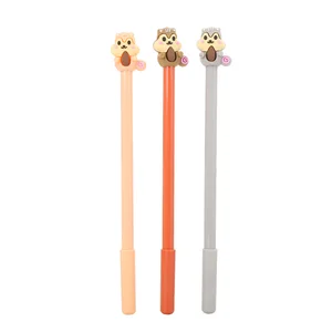 24 шт. креативная мультяшная белка нейтральная ручка Милая ученическая Канцелярия силиконовая головка ручка для водяных подписей кавайные школьные принадлежности