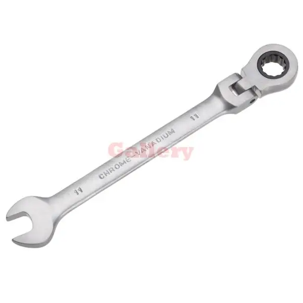 

11mm Metric Chrome Flexible Head Ratchet Action Wrench Spanner Nut Tool