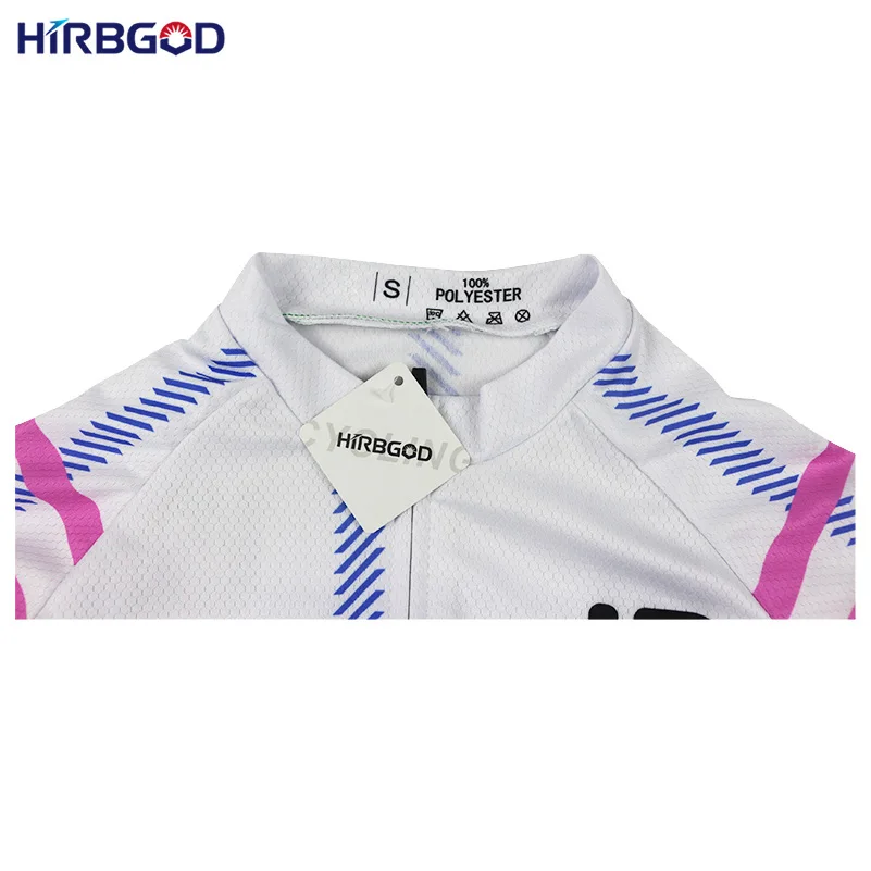 HIRBGOD стильная синяя розовая линия Женская велосипедная майка с коротким рукавом