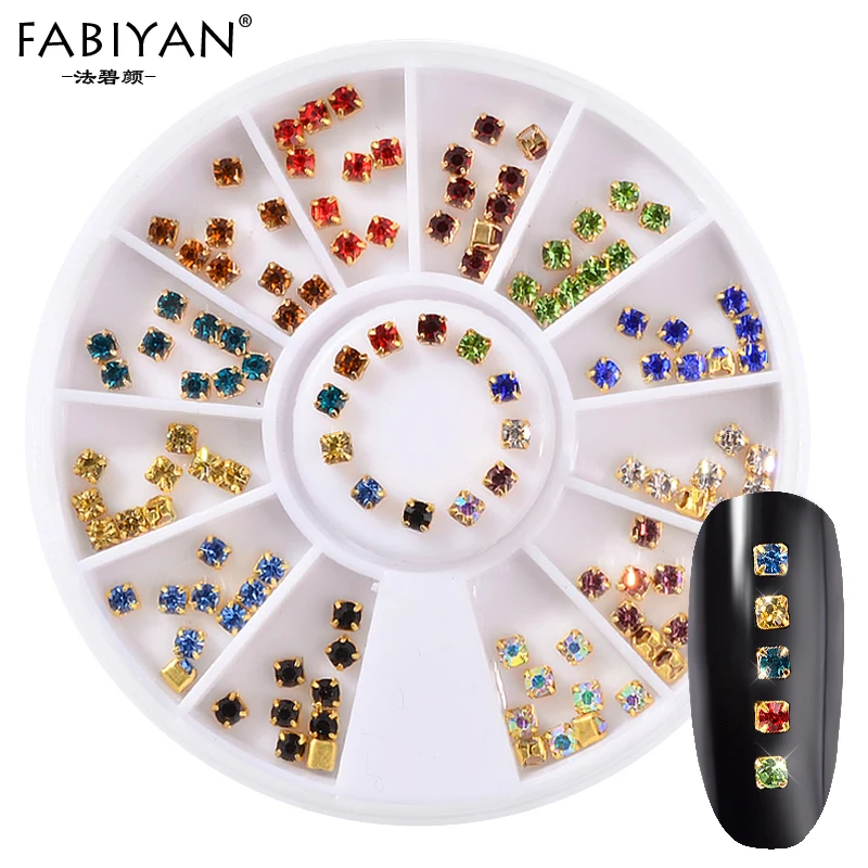 Колесо для дизайна ногтей квадратные когти сверло Стразы Кристалл Блестящий