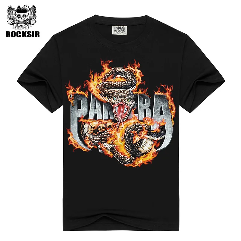 Мужская футболка Rocksir летняя хлопковая Футболка с 3D принтом змеи|fashion tees|tees brandsshirt