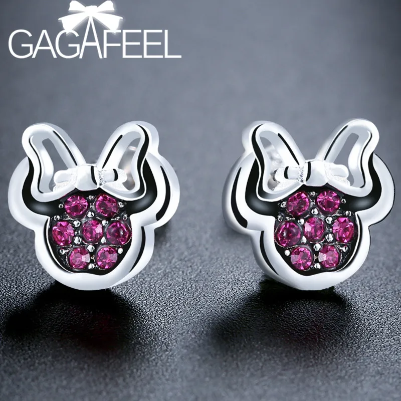 GAGAFEEL, роскошные милые серьги-гвоздики, 925 пробы, серебряные серьги для девочек, модные серьги, ювелирные изделия с кристаллами для женщин