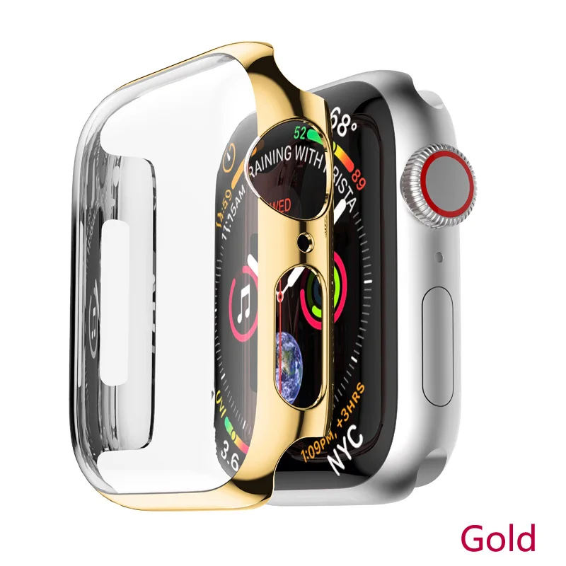 gold Защитный чехол для Apple Watch band 4 3 iwatch 42 мм 44 мм 38 40 мм ударопрочный корпус Защитная рамка аксессуары - Цвет ремешка: gold