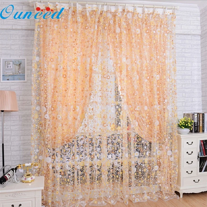 Высококачественные шторы для дома 2017 с цветочным принтом прозрачные оконные