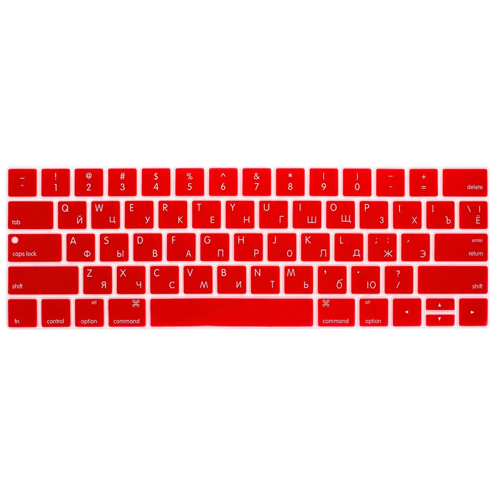 Русская клавиатура чехол для Mac Book 13 15 дюймов с сенсорной панелью A1706 A1707 A1989 1990 Клавиатура для ноутбука Чехлы цветная пленка для клавиатуры - Цвет: Красный