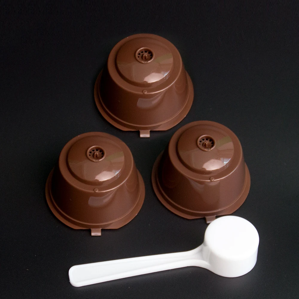 DUOLVQI 3 шт. dolce&gusto многоразового пользования кофейные капсулы с крышками ложкой