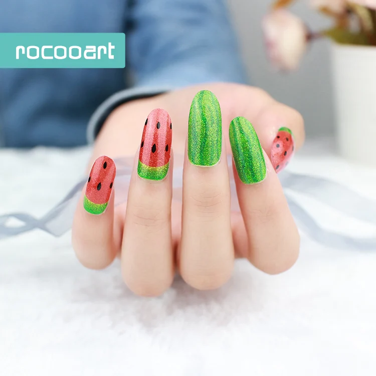 Rocooart Y5116 модные блестящие наклейки для ногтей Арбузные украшения Фольга Водные