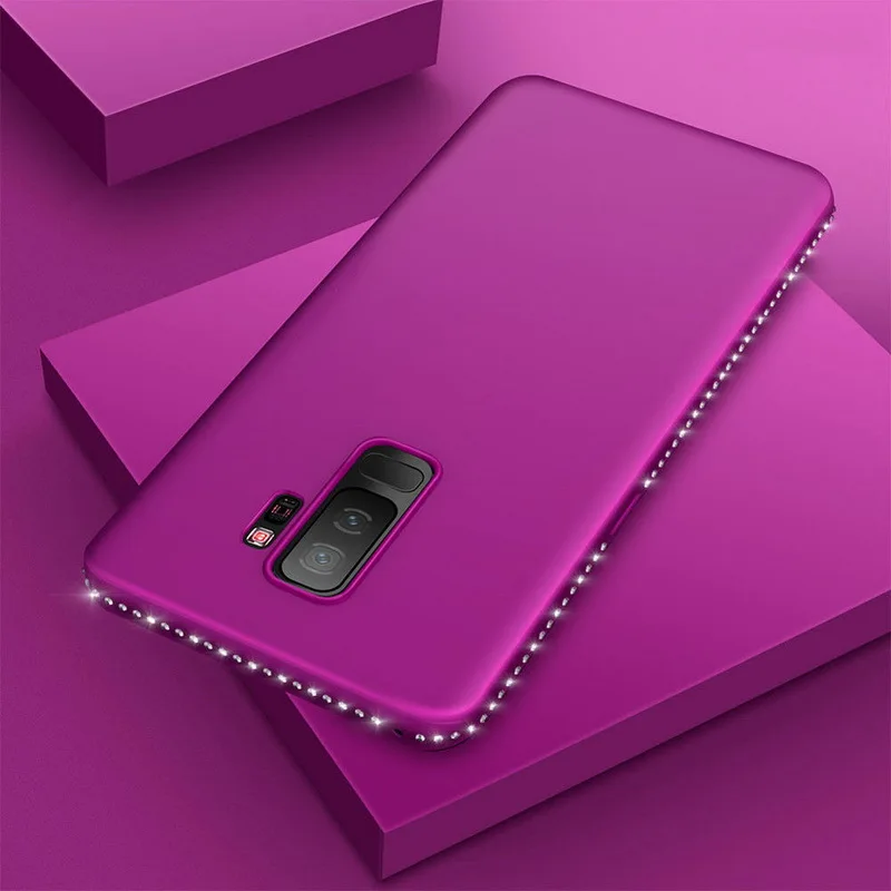 3D Блестящий чехол с бриллиантами для Samsung Galaxy S8 S9 Plus + Мягкий силиконовый из ТПУ 360