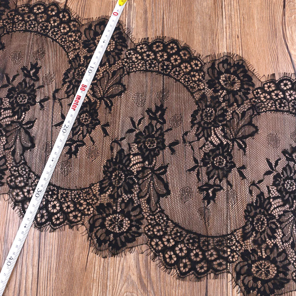 35 см широкая кружевная ткань для ресниц 3 м/лот по правильной цене белое черное