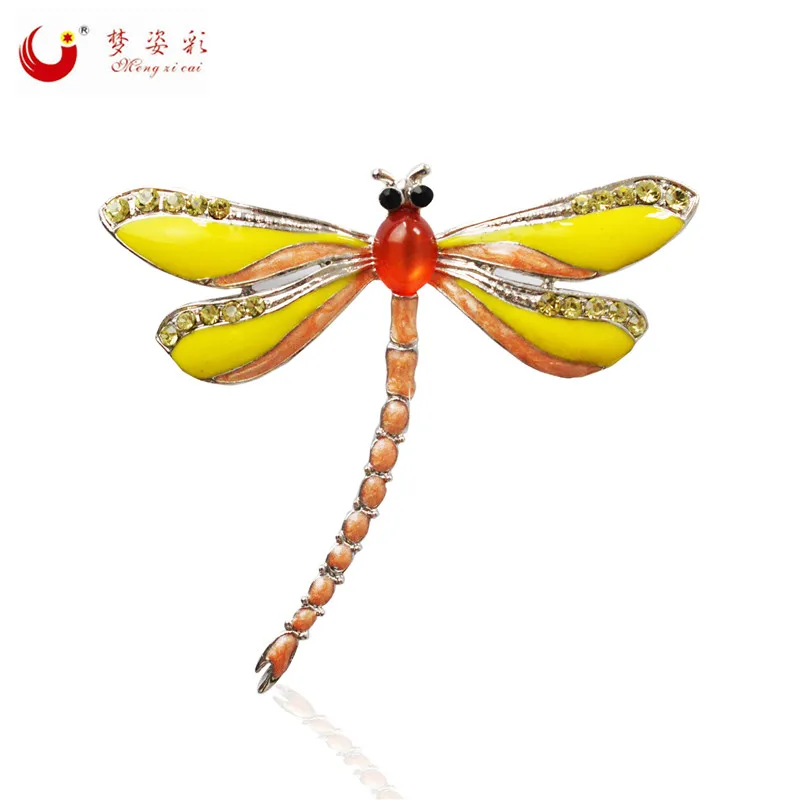 Женская Брошь Стрекоза MZC модная брошка на булавке с кристаллами Ювелирное