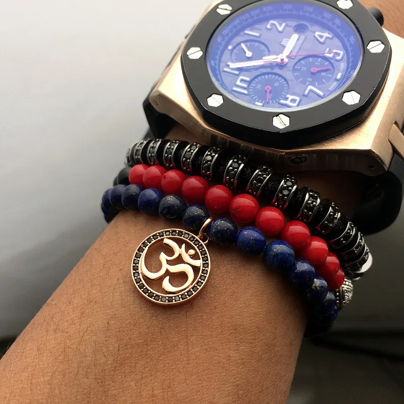 Mcllroy мантра прелести браслет Будда бисер Браслеты браслеты Натуральный камень