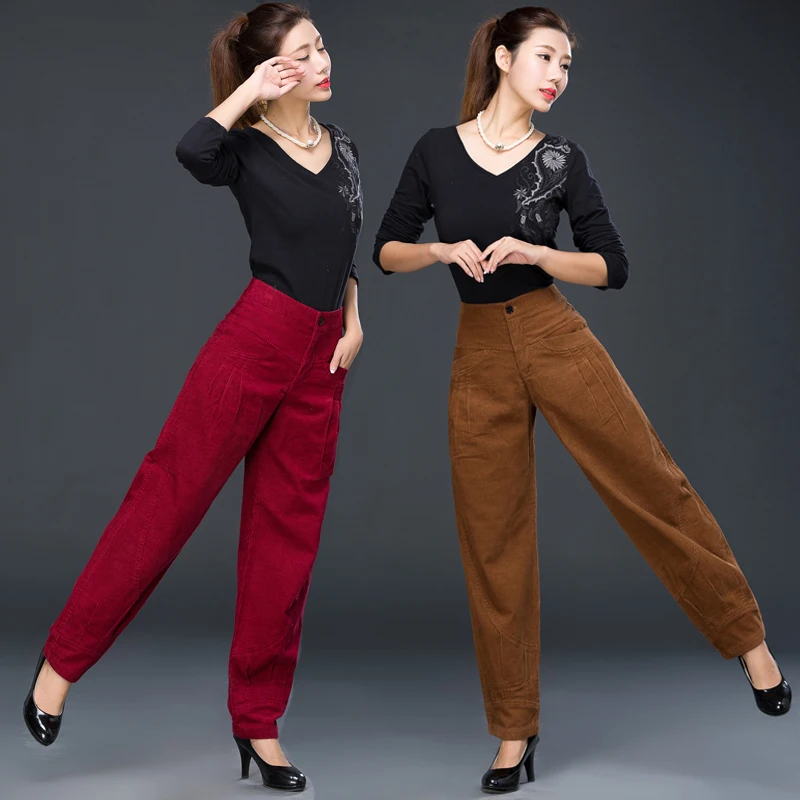 

Cotton autumn and winter middle-aged Wide-leg pants mother pants new corduroy pants loose radish pants casual trousers