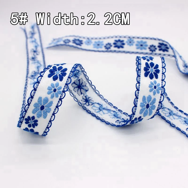 (5)Width2.2 5 ярдов/партия с лентой и кружевом, Одежда для танцев классическим двусторонним Красивая отделка костюм кружевной отделкой для поделок Индия жаккардовых лент с тканевая, кружевная лента - Цвет: (5)Width2.2
