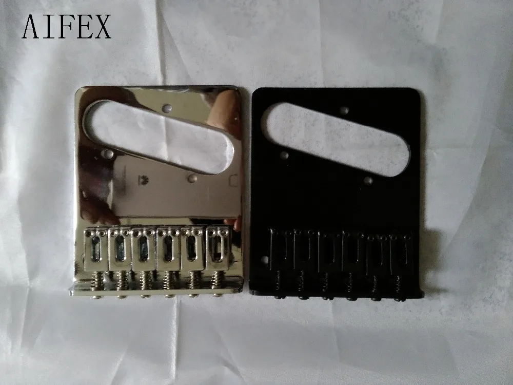 Most Popular Cheap Guitar Bridge Vintage Style Chrome 6 Brass Saddle Black And 2 Color | Спорт и развлечения