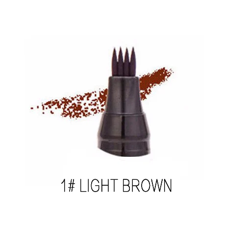 01 LIGHT BROWN Макияж, микроблейдинг, тату, карандаши для бровей, водостойкие, вилка, кончик бровей, тату, ручка, 4 головки, тонкий эскиз, усилитель, корейская косметика - Цвет: 01 LIGHT BROWN