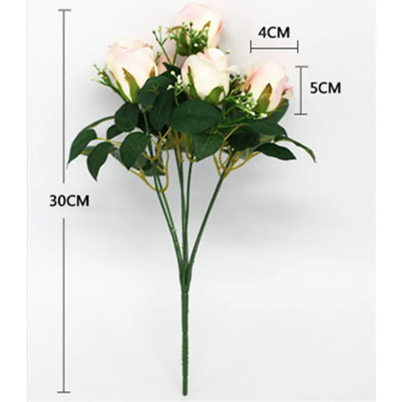 Свадебный букет Meldel невесты подружки из искусственных шелковых роз с 7 цветами