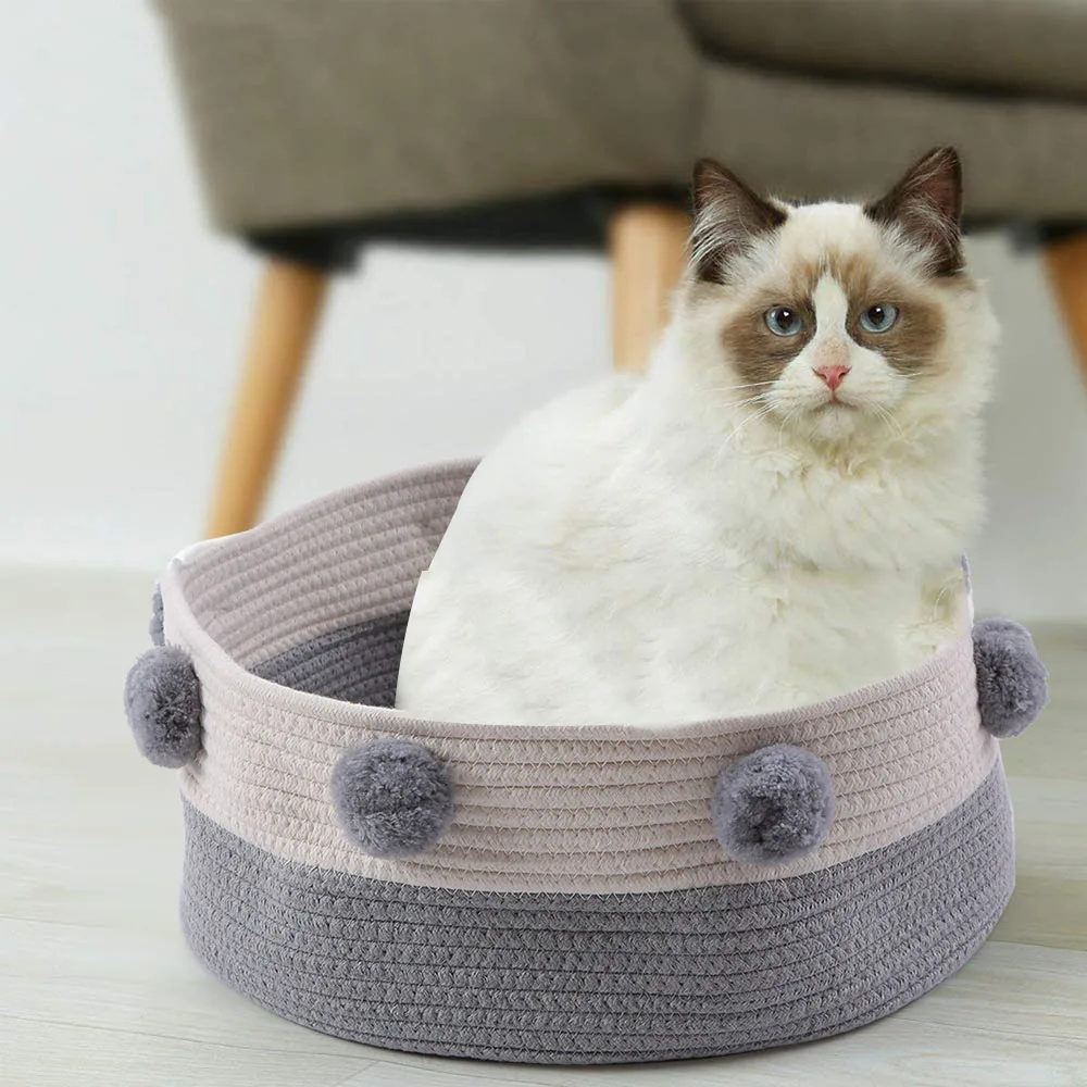 Мягкая кошачья корзина для кошек круглая кровать домашних животных гнездо