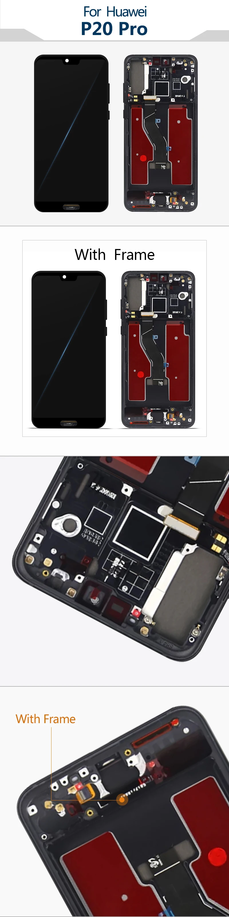 Для HUAWEI P20 Pro ЖК-CLT-AL01 дисплей сенсорный экран дигитайзер Запасные части для P20 PRO дисплей с рамкой