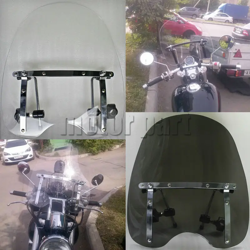 Большое ветровое стекло для мотоцикла Honda Shadow Aero 750 Magna 700 VF700C 19x17 дюймов с рулем 7/8 и
