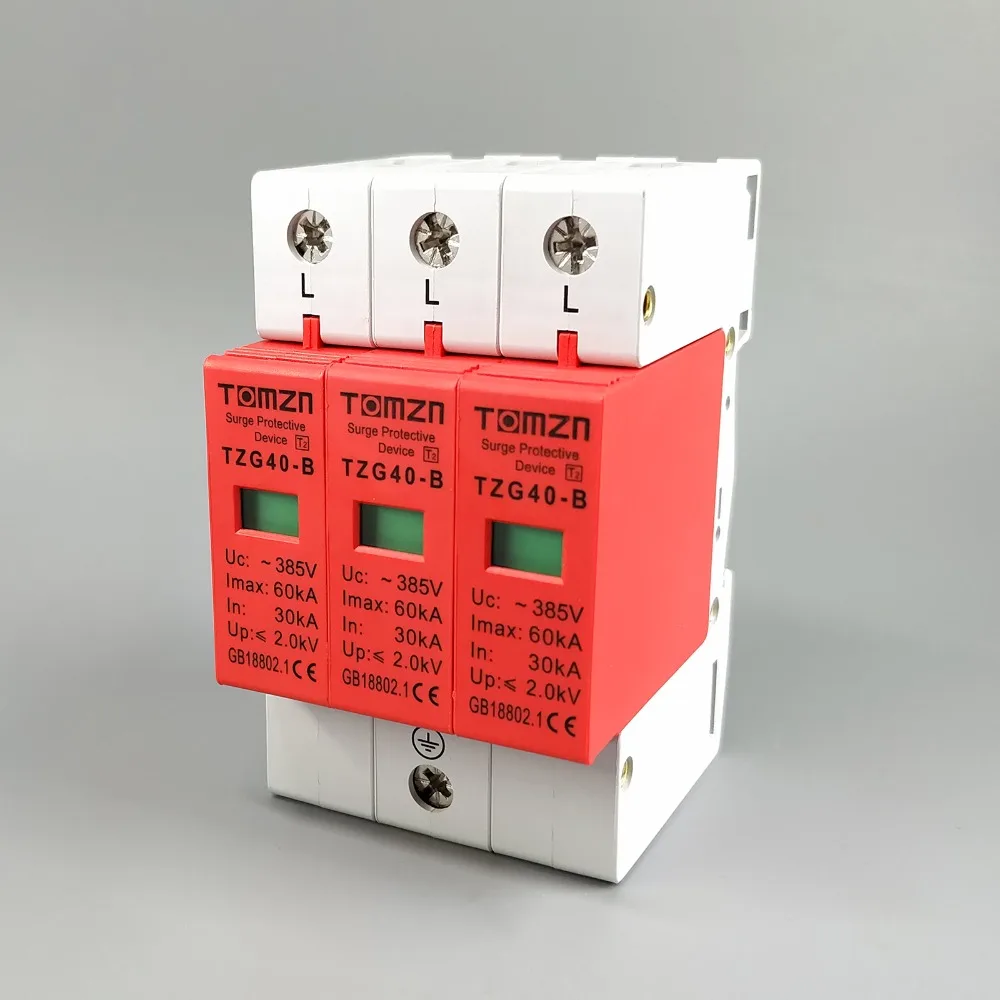 AC SPD 3P 30KA~ 60KA B~ 385VAC дом сетевой фильтр защитный низковольтный разрядник устройство