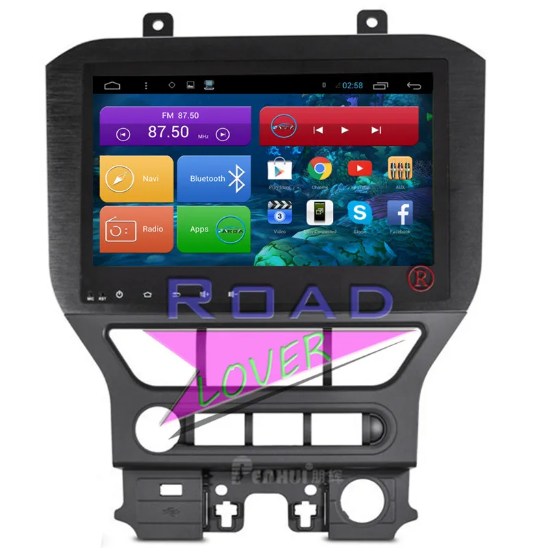 Roadlover Android 8,1 автомобильный dvd-плеер радио для Ford Mustang-Стерео gps навигация Восьмиядерный Авто магнитол Аудио двойной Din - Цвет: Черный