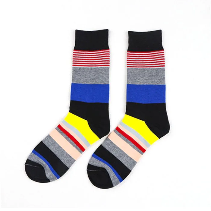2018 горячая Распродажа тонкие полосатые носки из чистого хлопка средней длины