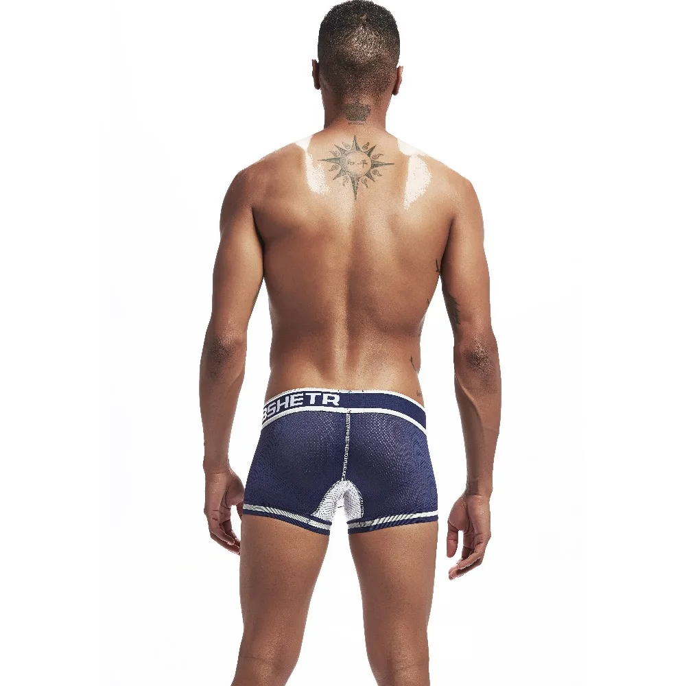 BSHETR Брендовое Мужское нижнее белье сетчатые боксеры сексуальные дышащие трусы