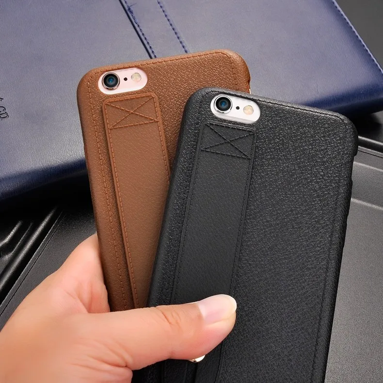 Для iPhone 11, 5S, 6 S, 7, 8 Plus, X, XR, XS Max, Ультратонкий чехол из искусственной кожи с ремнем, держатель для рук, мягкая задняя крышка для iPhone 7, чехол