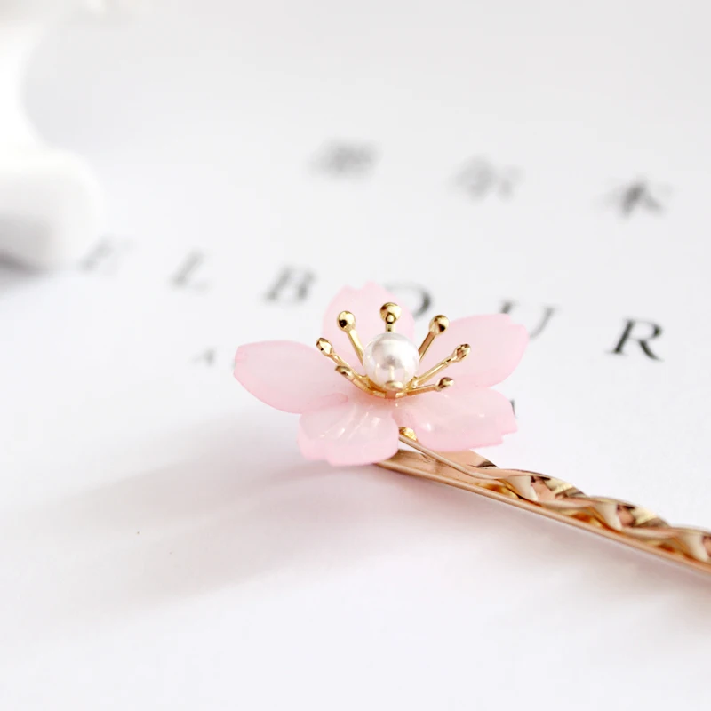 Бесплатная доставка 10 шт./партия модные зажимы для волос Sakura жемчуг свежие