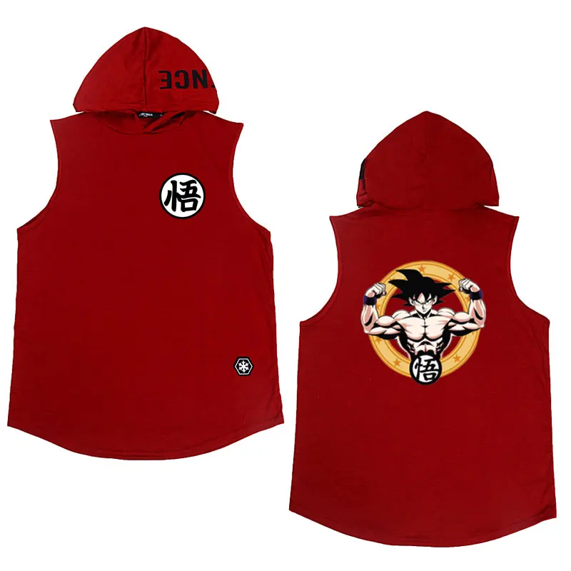 Red MT13 Новинка camiseta dragon ball модная футболка без рукавов с капюшоном летняя футболка с принтом dragon ball футболка с персональным принтом Мужская футболка - Цвет: Red MT13