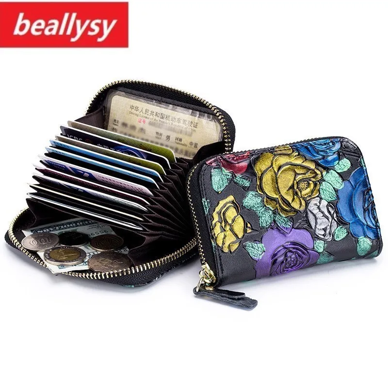 Кошелек женский из натуральной воловьей кожи короткий бумажник с рчид-защитой