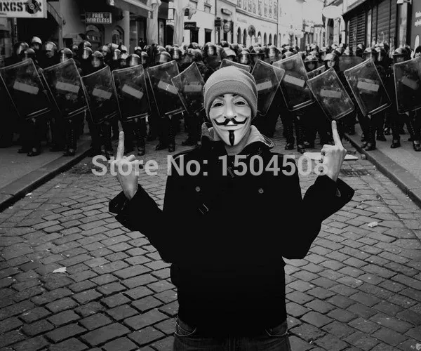 Маскарадная маска V для вендетты, маска, аноним, фильм Guy Fawkes, Хэллоуин, маскарад, вечерние маскарадные маски, March Protest, белый цвет
