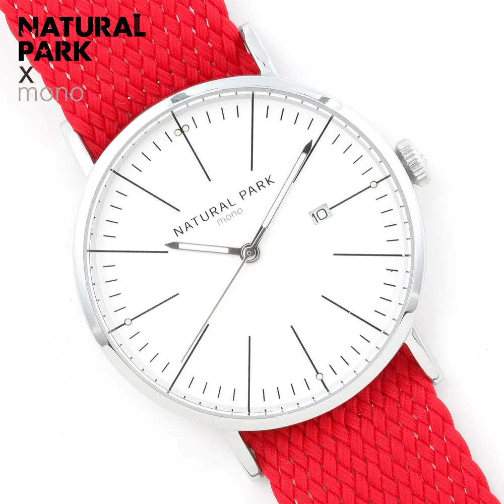 NATURAL PARK Super Slim Quartz Wristwatch Males Business Red Nylon Casual Quartz Watches Men Sport Clock 2018 New Wrist Relojes