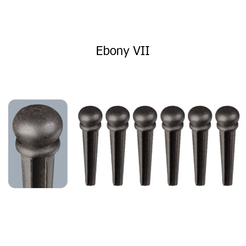 Ebony VII x6 6 шт./компл. Акустическая гитара для порожка из эбенового дерева/с бычьей костью/из розового дерева/Cocopolo оболочки в народном стиле Аксессуары для гитары - Цвет: Ebony VII x6