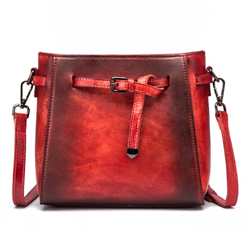 Высококачественная сумка через плечо из натуральной кожи с откидной крышкой