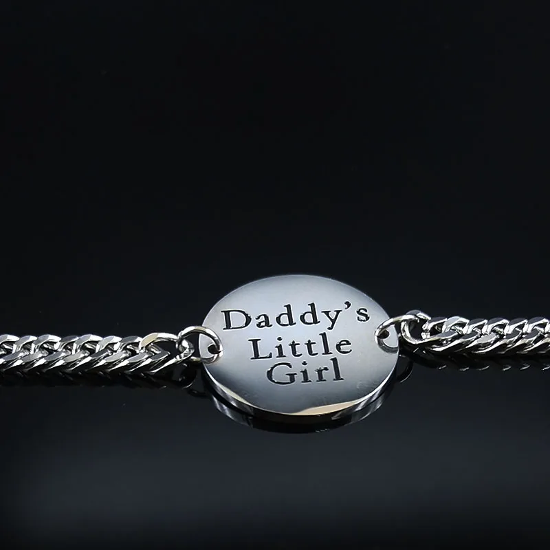 2021 браслет цепочка Daddys для маленькой девочки из нержавеющей стали мужские
